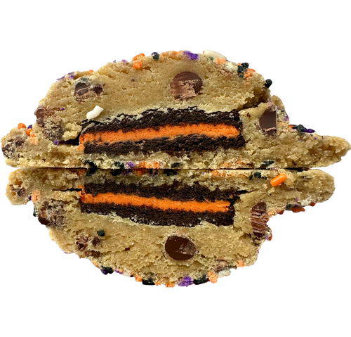 Oreo-Stuffed Chocolate Chip Spooky Sprinkle Cookie