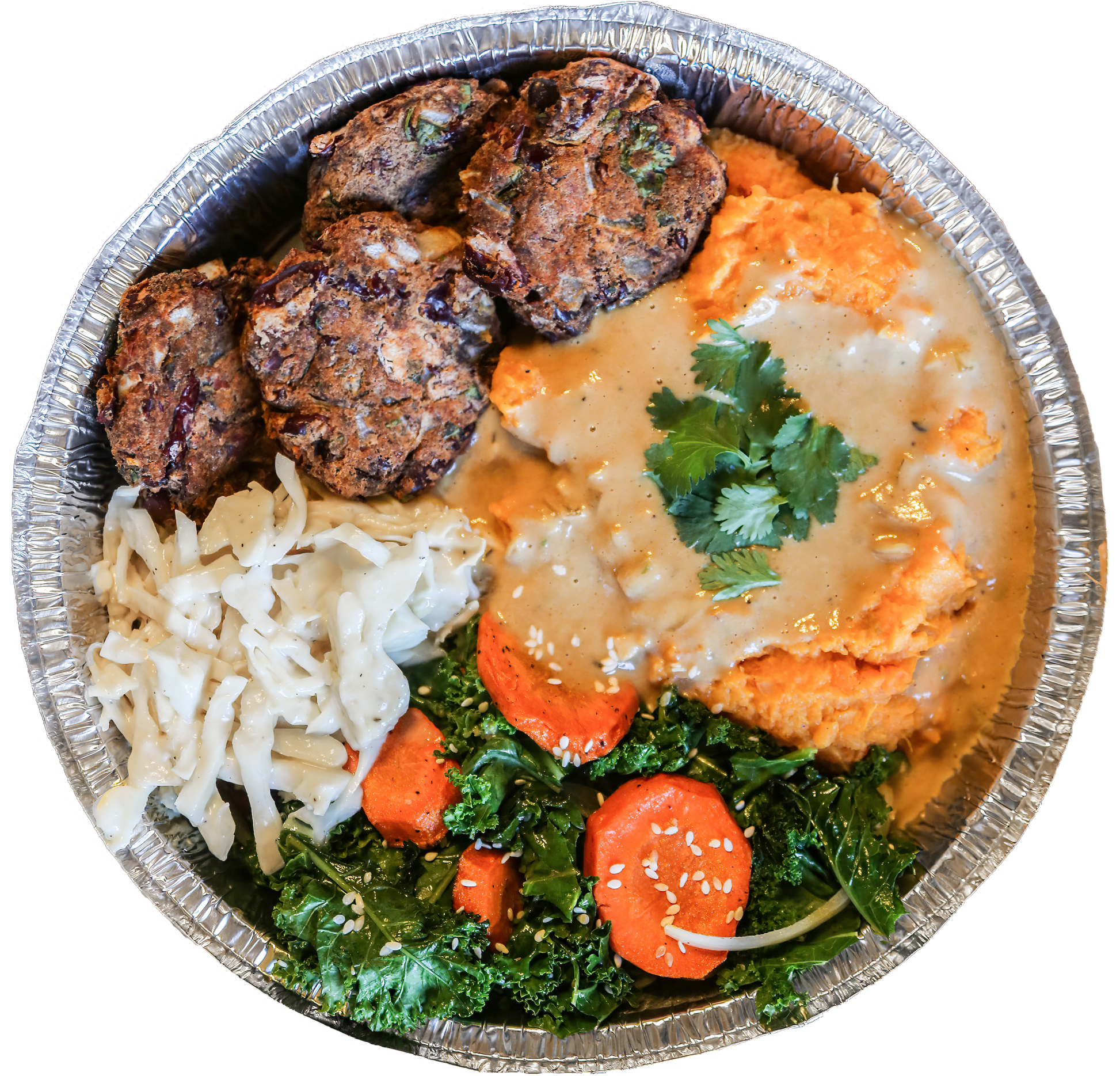 vegan peanut gravy bowl in Des Moines, Iowa