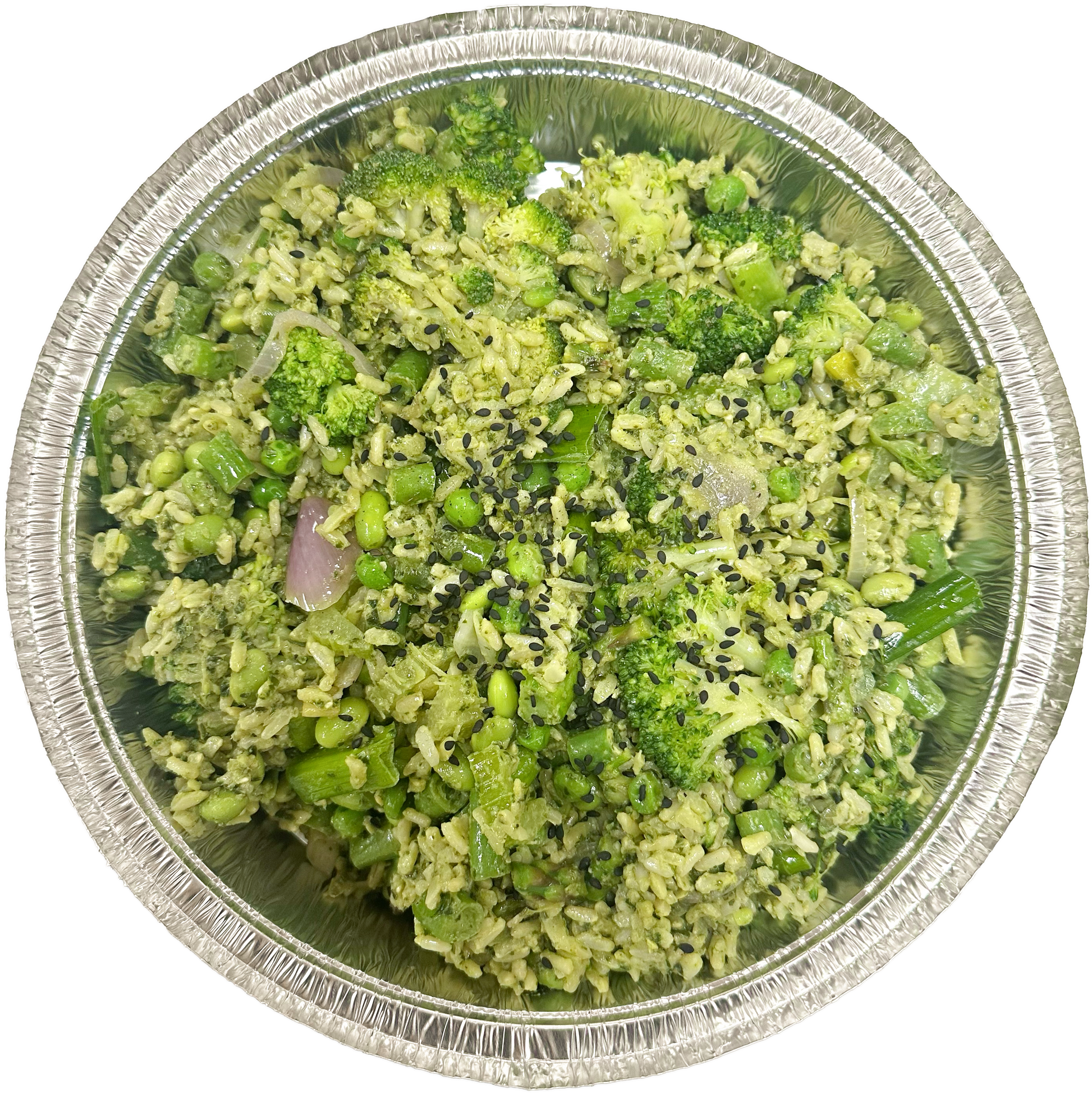 Pesto Spring Veggie Fried Rice in Des Moines, Iowa