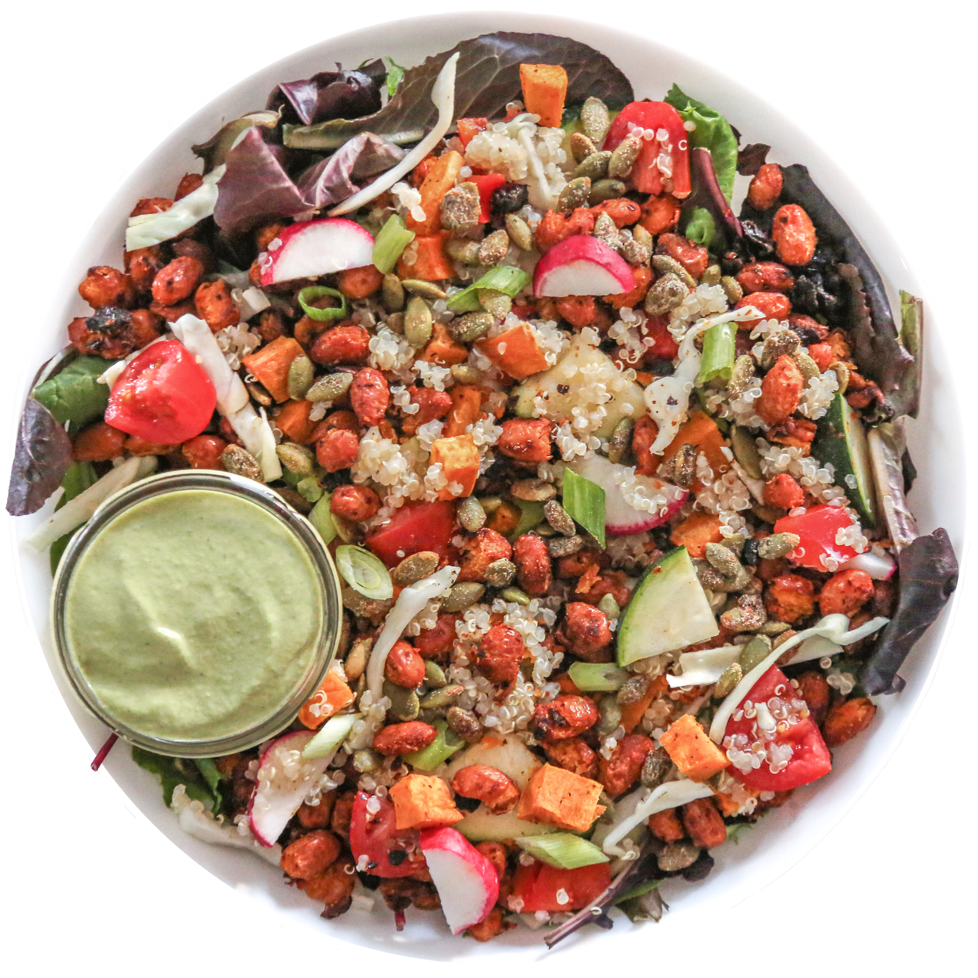 Vegan Poblano Ranch Quinoa Salad in Des Moines, Iowa