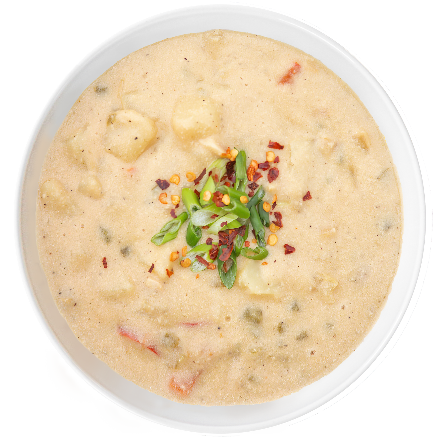 Plant-based dairy-free vegan vegetarian Potato Pepperjack Soup in Des Moines, Iowa