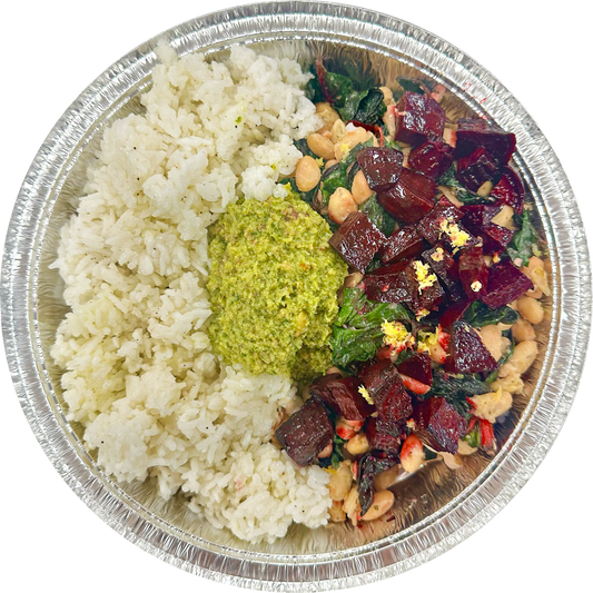 Roasted Beet and Broccoli Pesto Bowl