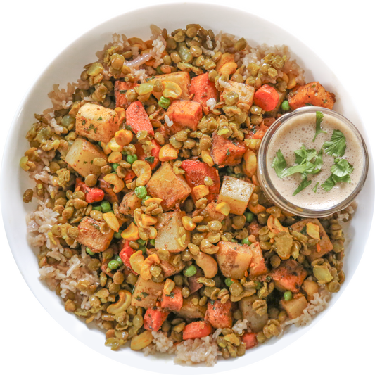 Root Vegetable Samosa Bowl