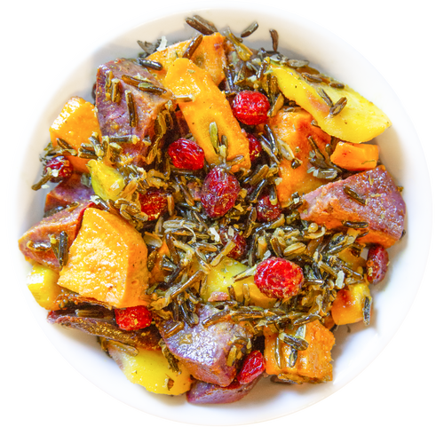 root vegetable wild rice salad in Des Moines, Iowa