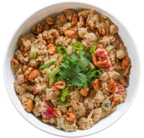 Sesame Peanut Chickpea Salad meal prep in Des Moines, Iowa