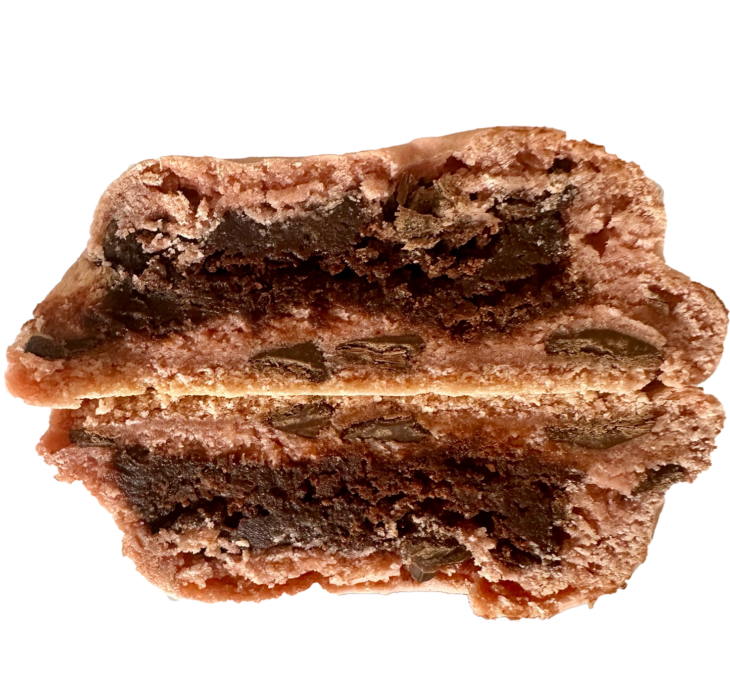 Vegan Strawberry Chocolate Chip Brownie-Stuff Cookie