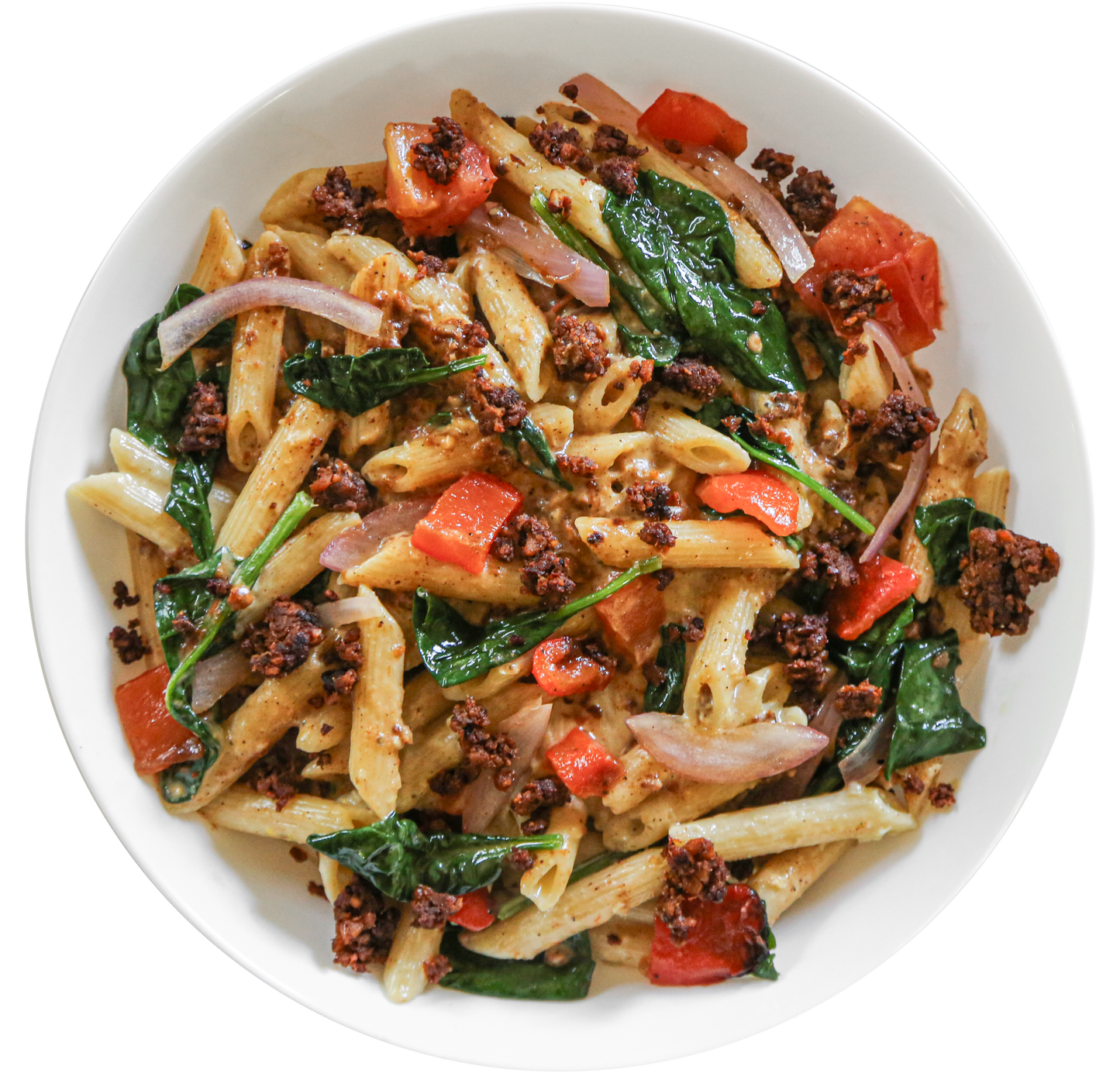 vegan sweet corn chorizo pasta meal prep in Des Moines, Iowa