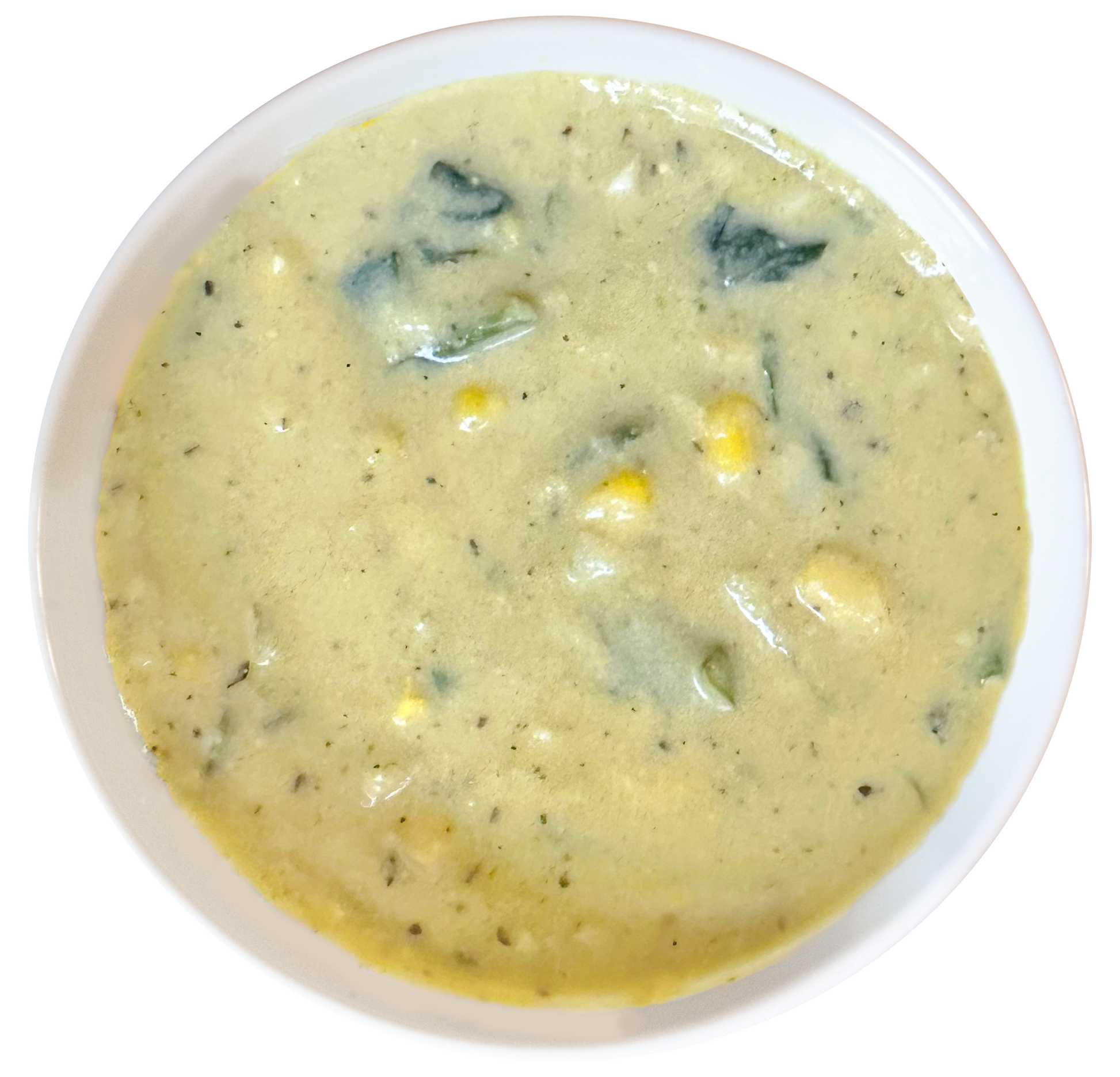 vegan sweet corn potato basil soup in Des Moines, Iowa