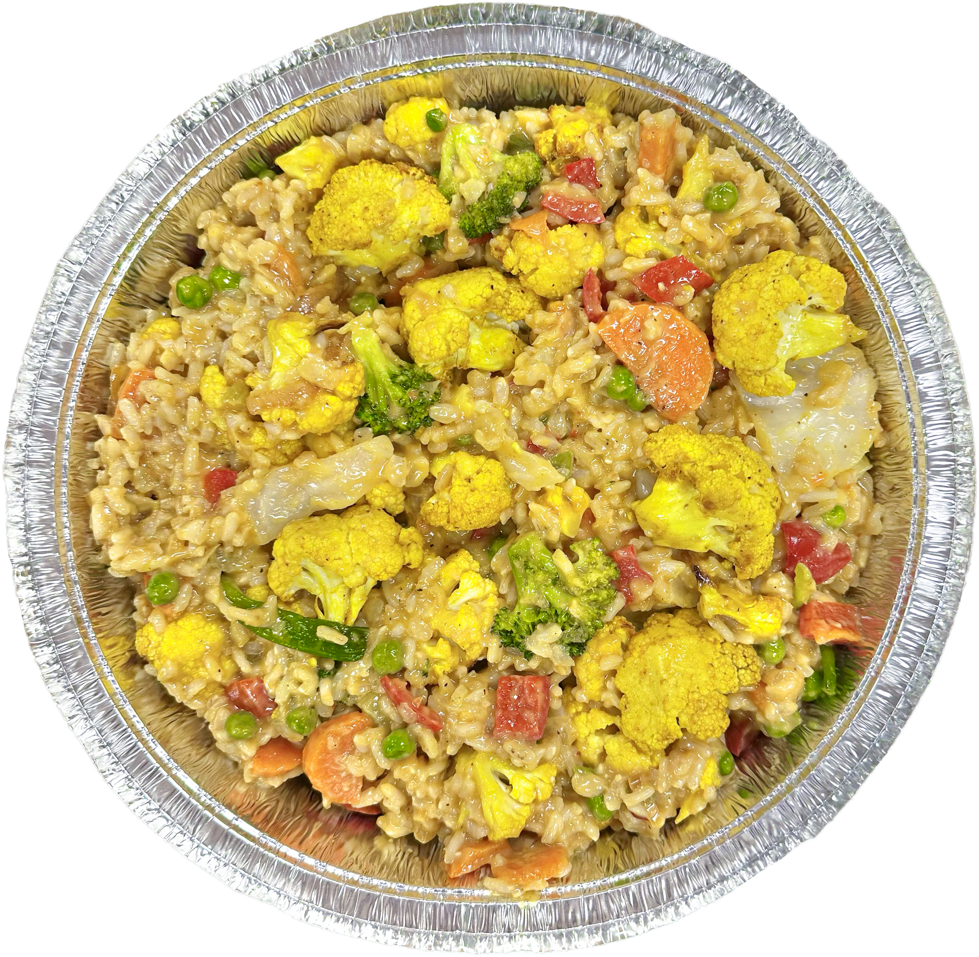 vegan fried rice with curry cauliflower in Des Moines, Iowa