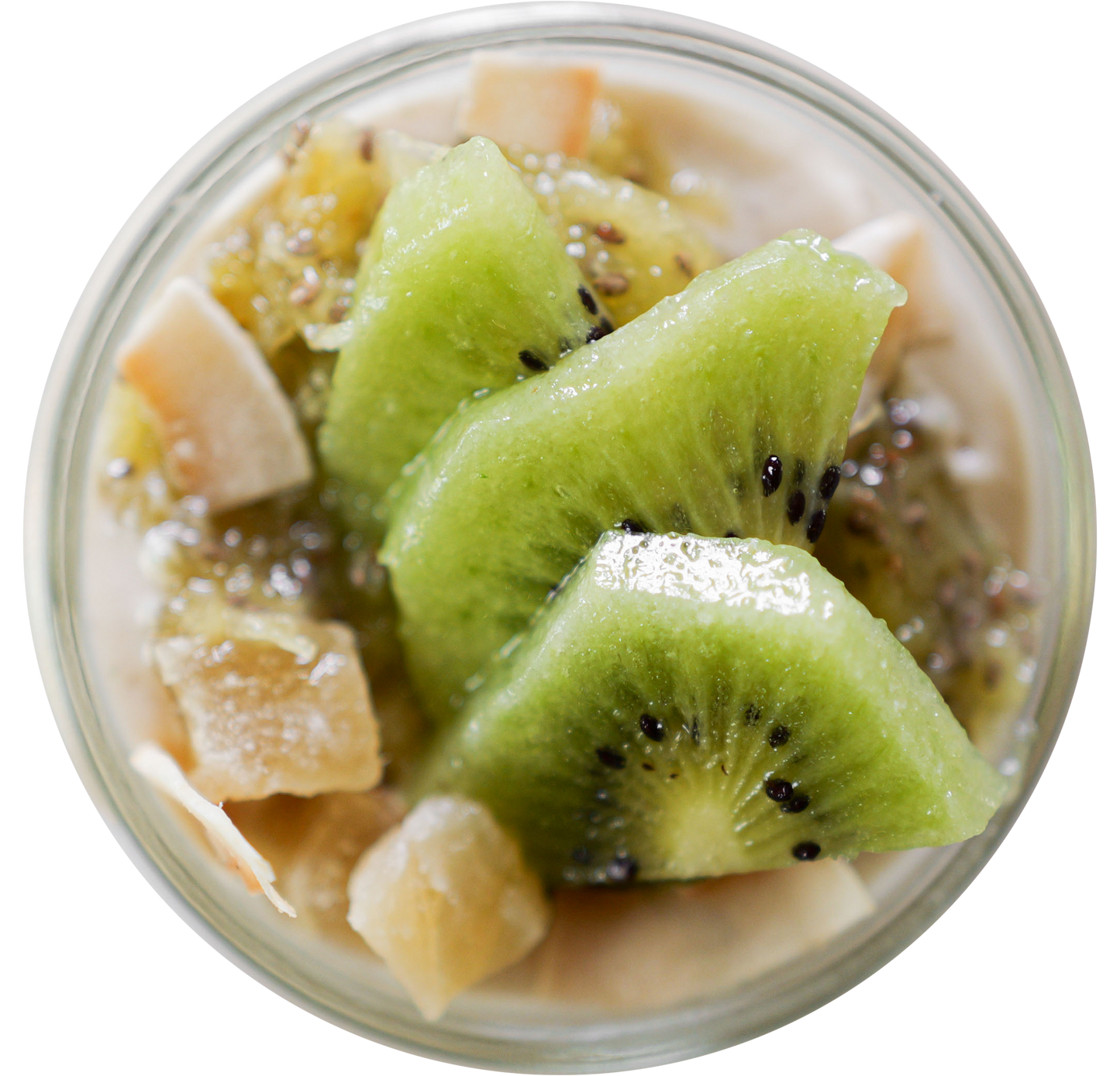 vegan protein cup with kiwi and coconut in Des Moines, Iowa
