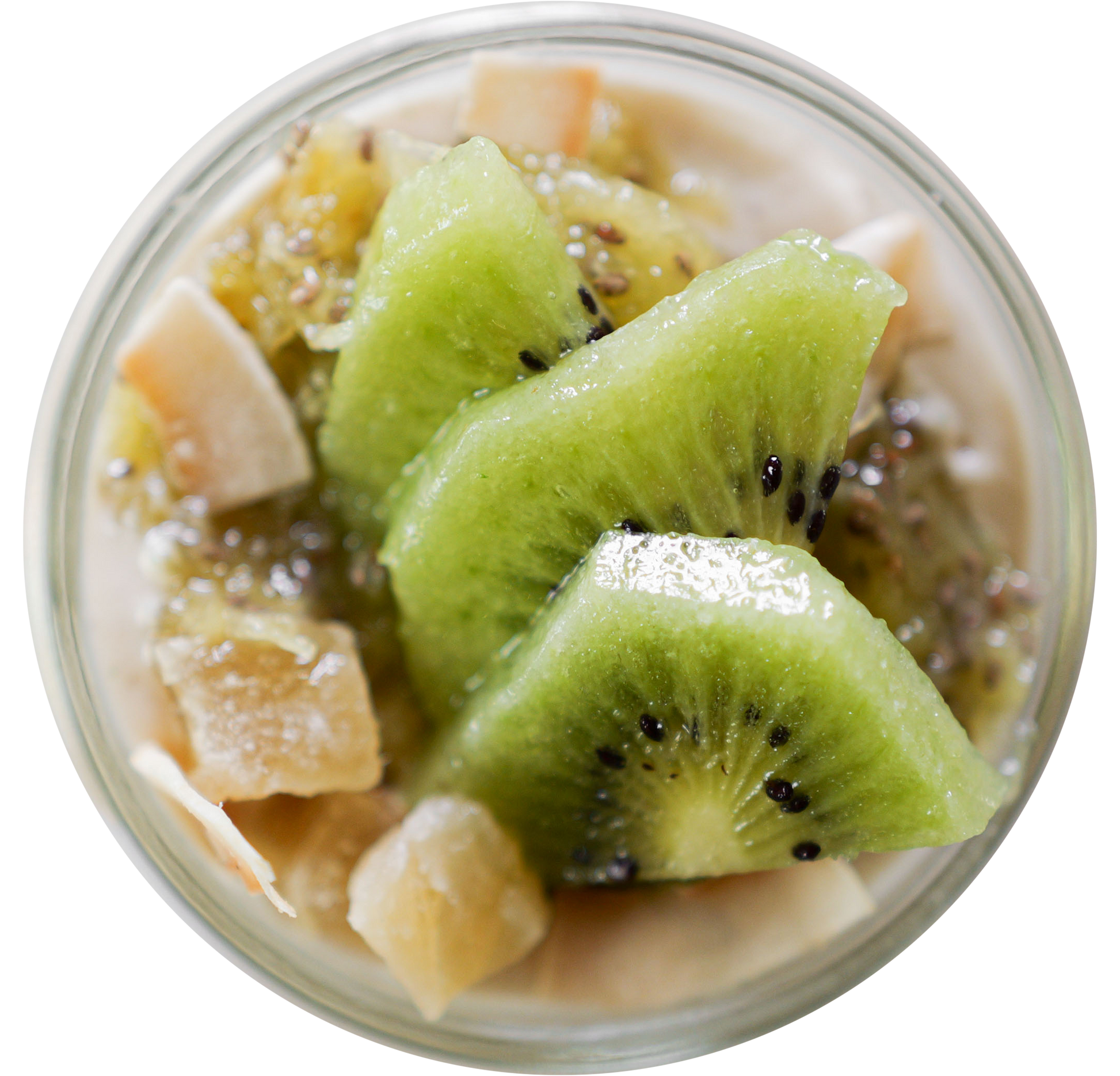 vegan protein cup with kiwi and coconut in Des Moines, Iowa