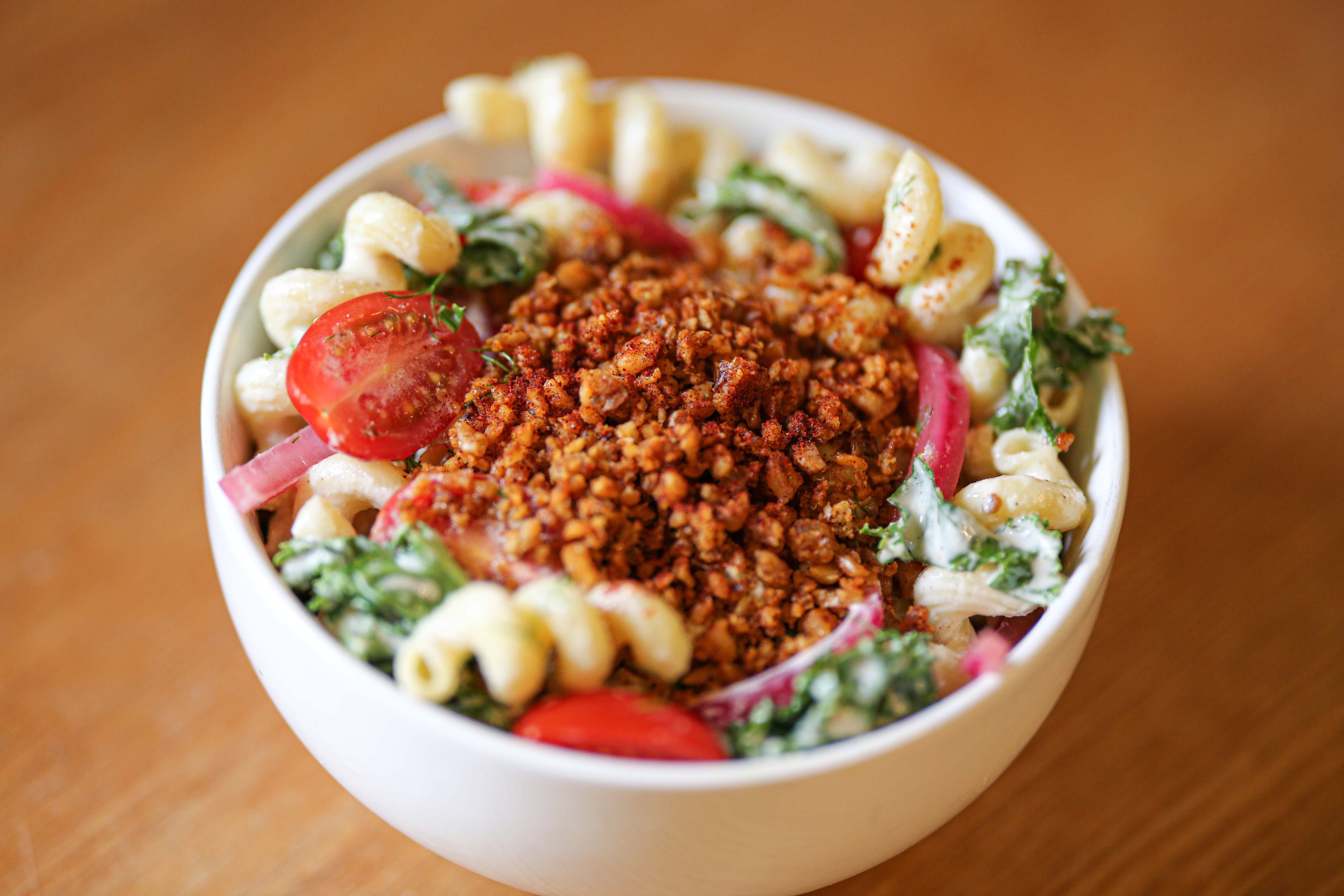 Vegan BLT Pasta Salad in Des Moines, Iowa