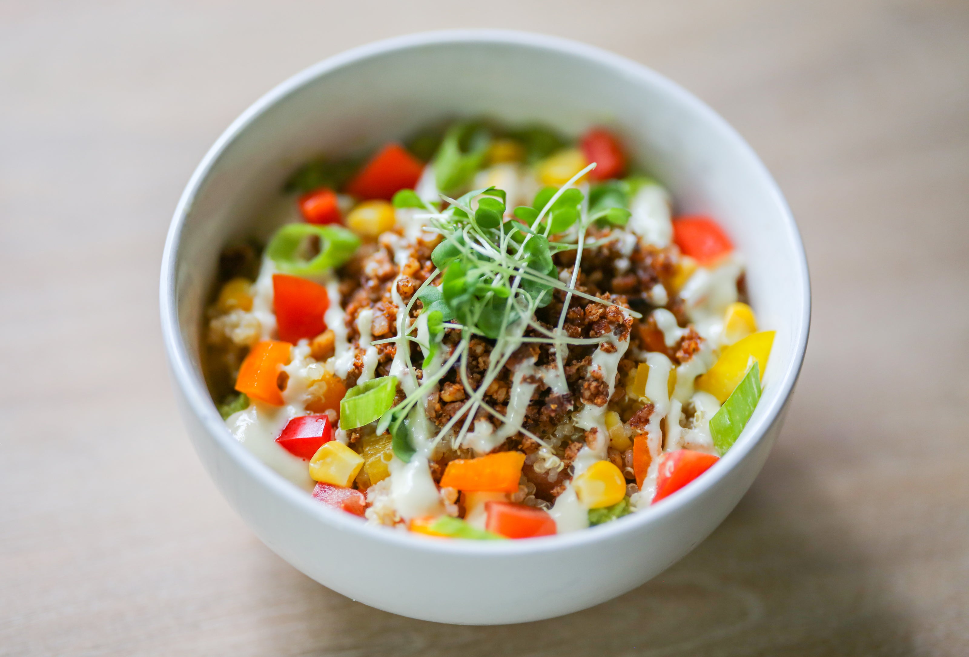 Vegan Mexican Fiesta Bowl in Des Moines, Iowa