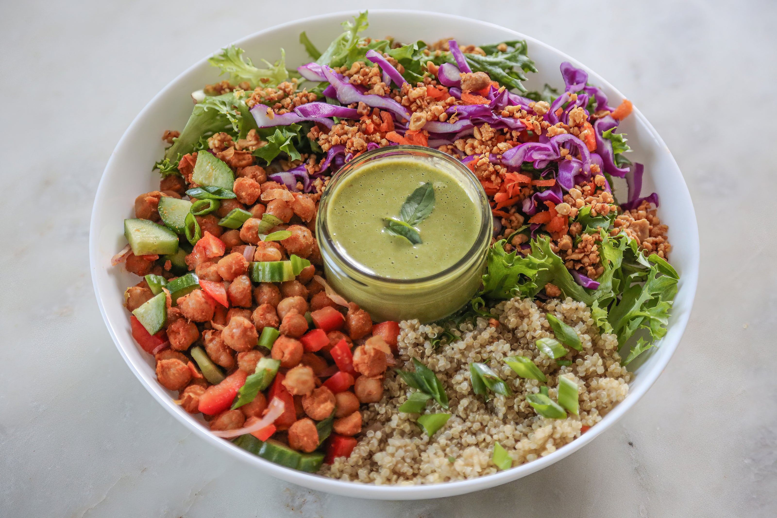 Vegan Thai Basil and Red Curry Salad in Des Moines, Iowa