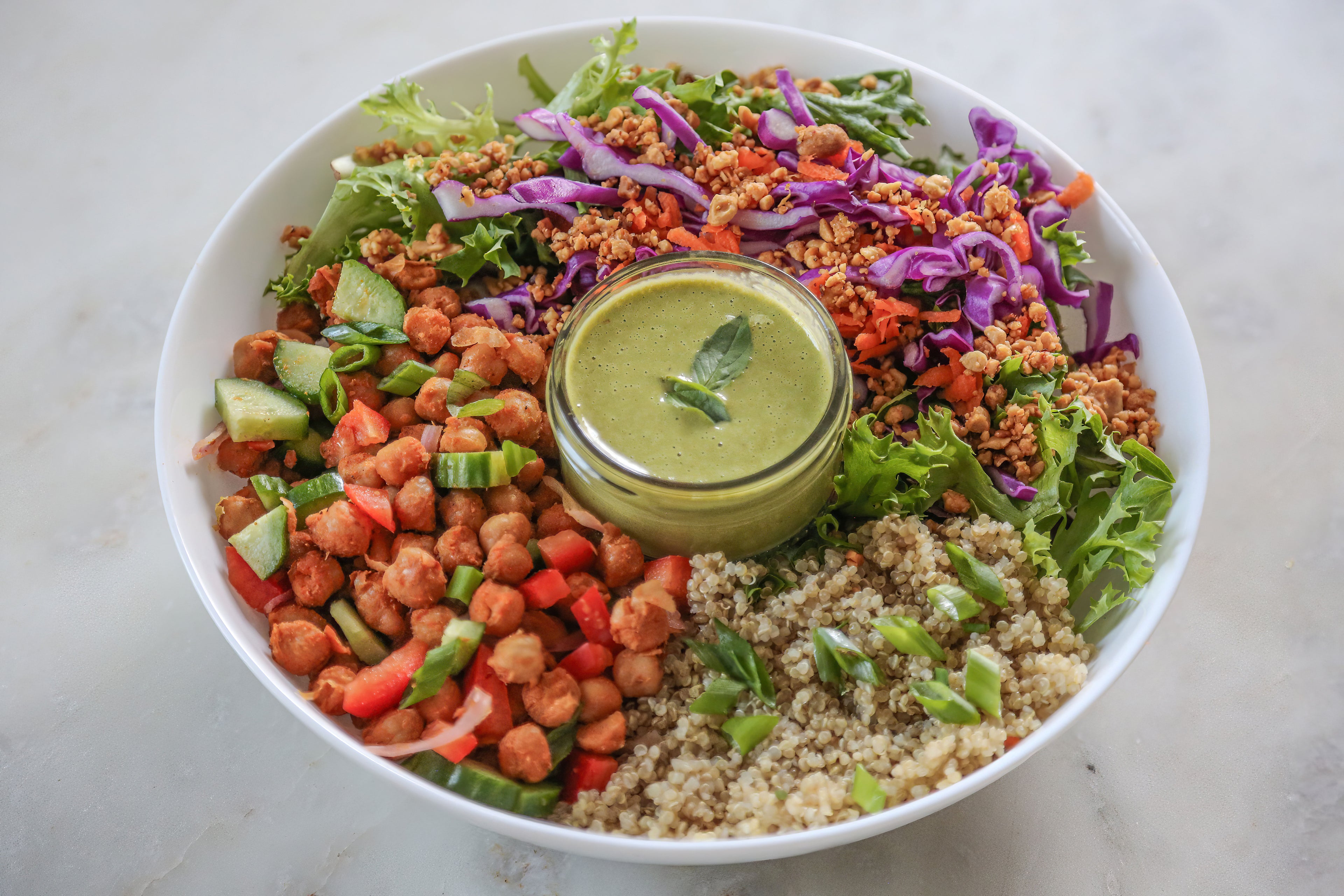 Vegan Thai Basil and Red Curry Salad in Des Moines, Iowa