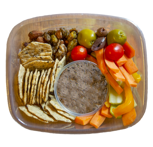 vegan snack box with black bean hummus in Des Moines, Iowa