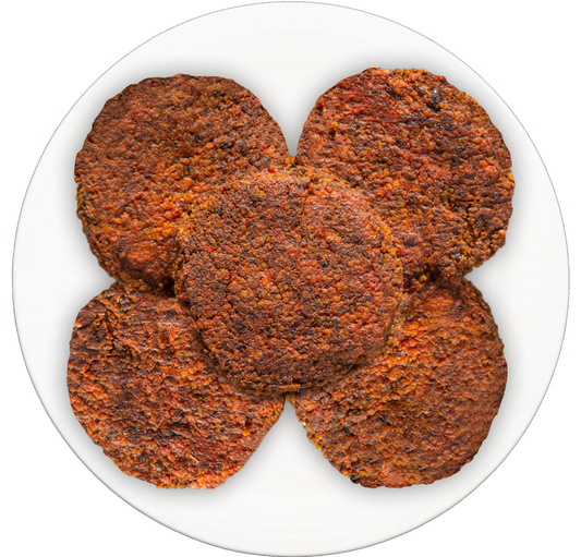 Plant-based vegan vegetarian Taco Burger patties in Des Moines, Iowa