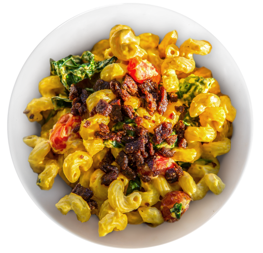 Vegan vegetarian plant-based smoky mac and cheese in Des Moines, Iowa