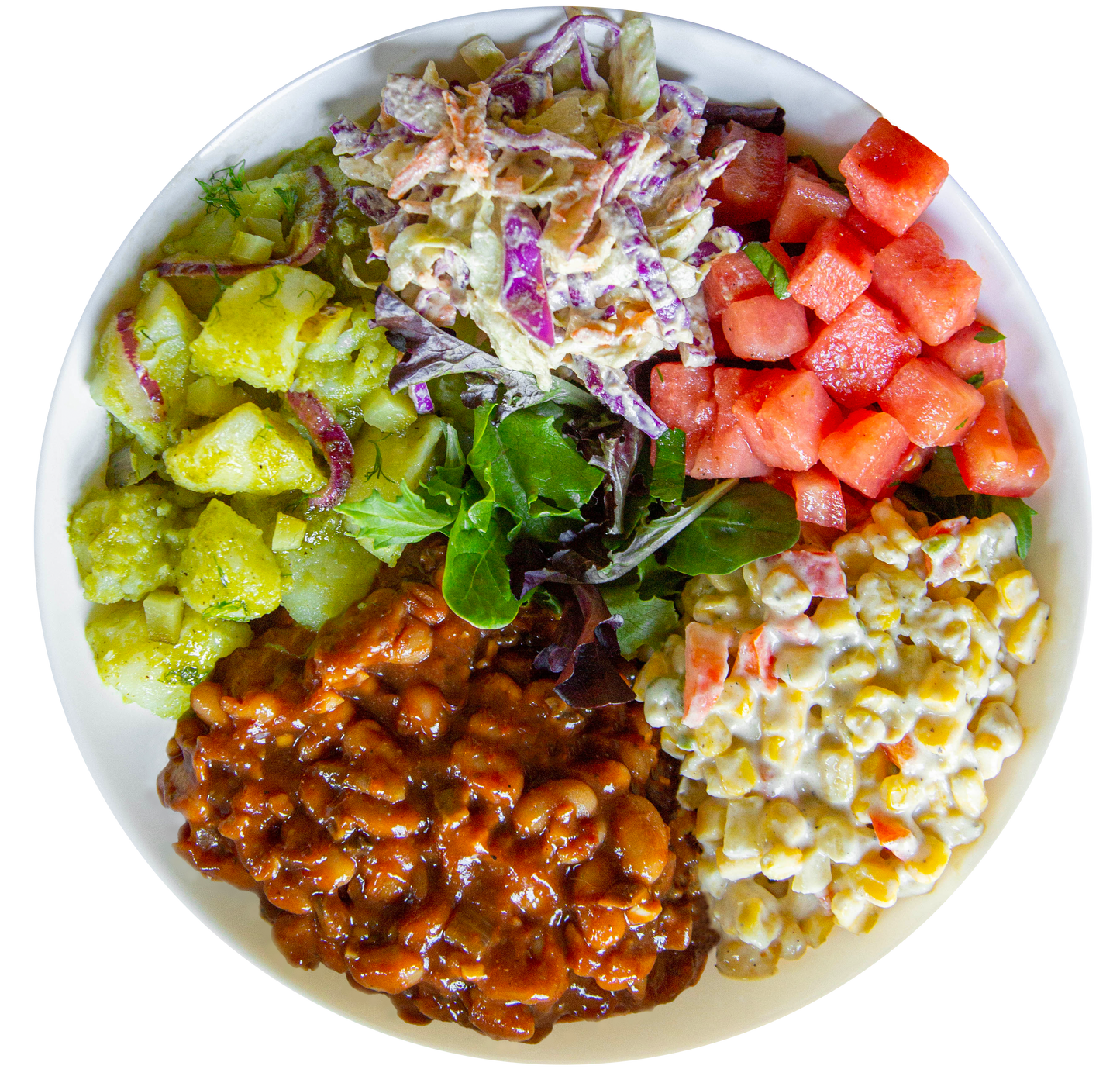 Plant-based vegan vegetarian Summer Cookout Bowl in Des Moines, Iowa