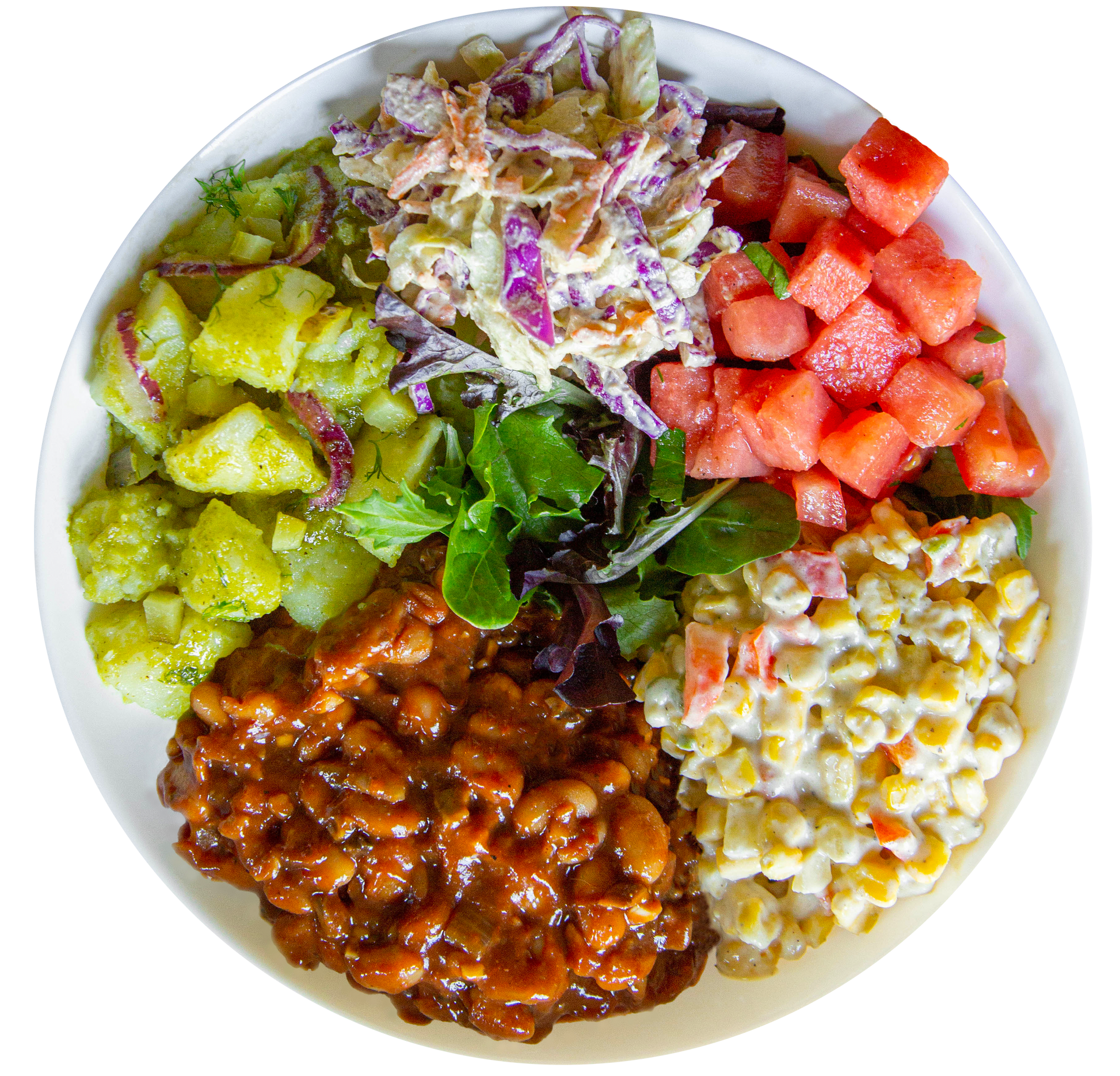 Plant-based vegan vegetarian Summer Cookout Bowl in Des Moines, Iowa