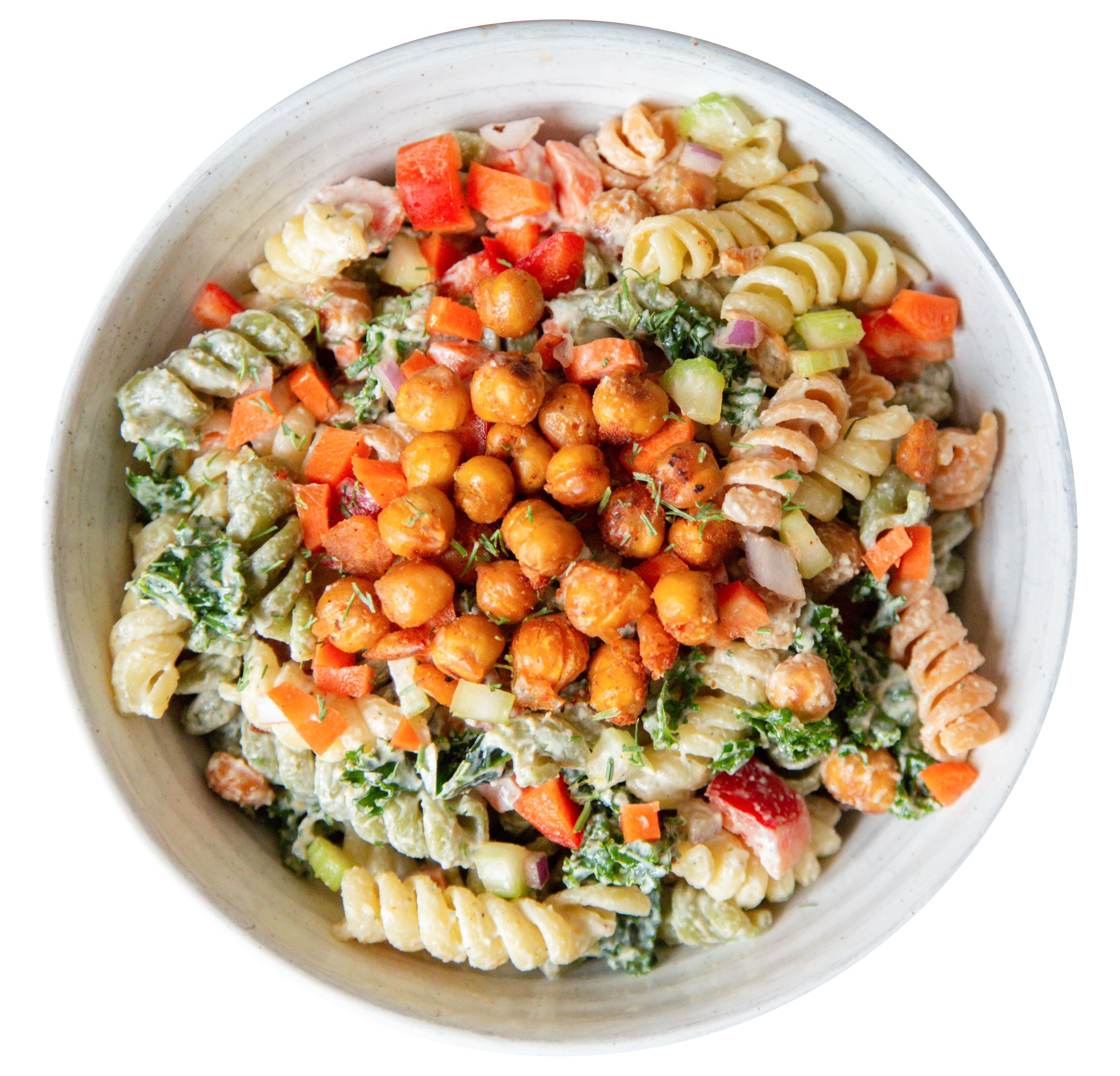 Plant-Based Vegan Vegetarian Tahini Ranch Pasta Salad in Des Moines, Iowa