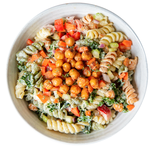 Plant-Based Vegan Vegetarian Tahini Ranch Pasta Salad in Des Moines, Iowa
