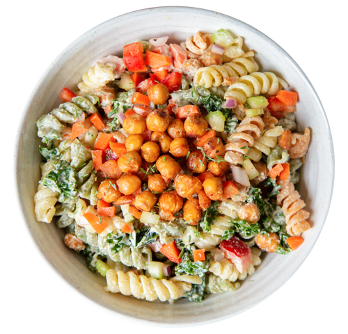 Plant-Based Vegan Vegetarian Tahini Ranch Pasta Salad in Des Moines, Iowa